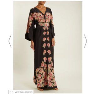 Vilshenko Bolce Peony-print silk Dress